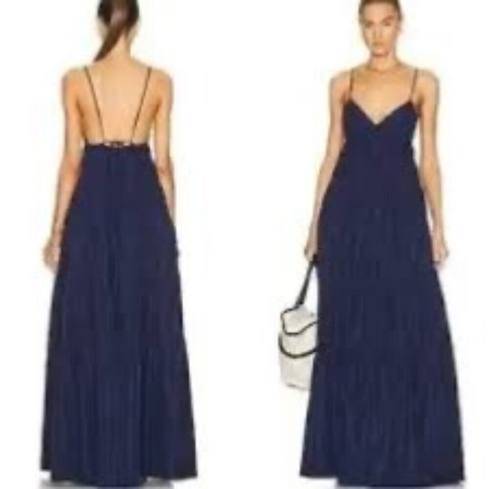 New  STAUD Ripley Dress a navy Taffeta Sz XL Retails $495